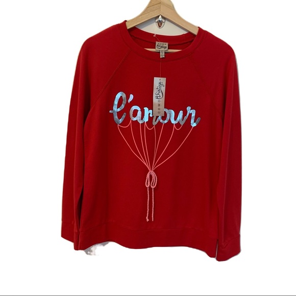 Como Vintage Red Sweatshirt with silver L’ amour - Picture 4 of 6